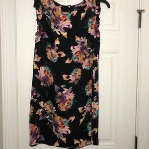 Nicole Miller New York Black Dress with Watercolor Flowers Size 6